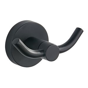 Gancho toallero doble Berlin para baño de laton color negro mate. - BRIGGS
