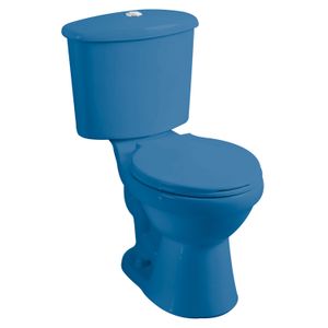 Inodoro EVOLUTION redondo con asiento azul galaxie. - EDESA