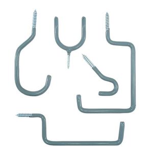 Set de ganchos para empotrar multiusos de hierro con recubrimiento plástico TPR antideslizante. - CRAWFORD
