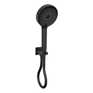 Ducha de mano Berlin tipo telefono redonda de laton color negro y plastico ABS. - BRIGGS