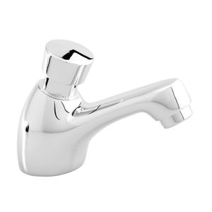 Llave para lavamanos temporizada con roscas 1/2" He VPT conexión de agua 3/4" cromada. - EDESA