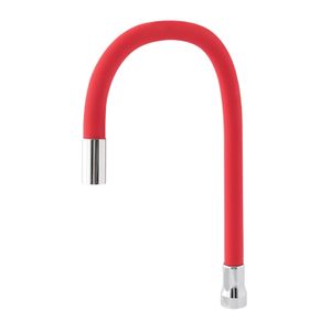 Pico de cocina flex color - in manguera rojo de latón cromado. - EDESA