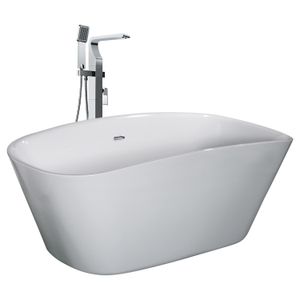 Tina de baño diseño Fonte free standing de acrílico reforzado con fibra de vidrio color blanco de 170 cm. - BRIGGS