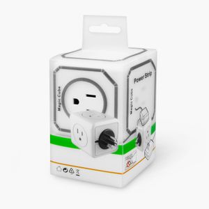 Tomacorriente multitoma MAGIC CUBE con 4 tomas aterrizadas y 2 puertos USB exclusivos para carga. - BLITZ