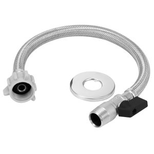 Manguera flexible de 16" (40 cm) con llave angular integrada. Roscas: 1/2” hembra x 15/16” macho para inodoros. - EDESA