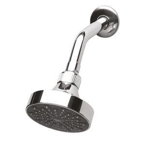 Regadera redonda medium con brazo de ducha de latón cromado y acero inoxidable de 10.5 cm. - BRIGGS