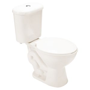 Inodoro ANDES redondo push superior con asiento bone. - EDESA