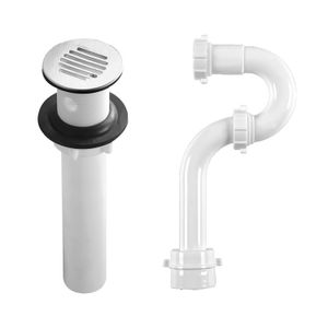 Desagüe de 1-1/4” pp con rejilla y sifón con acople para los lavamanos con rebosadero. - EDESA
