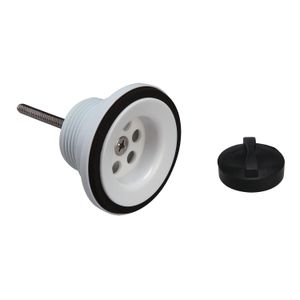 Desagüe roscado de 1-1/4" PP con tapón para lavamanos con rebosadero. - EDESA