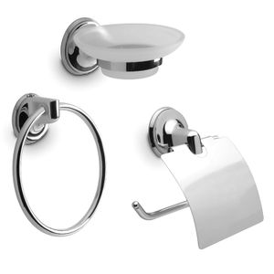 Juego de baño mini linea design de 3 pienzas laton cromado. - EDESA