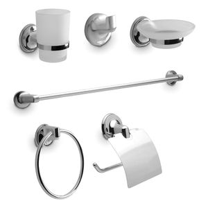 Juego de baño linea design de 6 piezas de laton cromado. - EDESA
