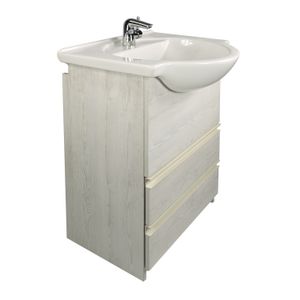 Mueble de piso para baño con lavamanos sobre mueble SPAZZIO ALASKA blanco. - BRIGGS