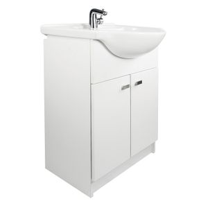 Mueble de piso para baño con lavamanos sobre mueble VENICE blanco. - BRIGGS