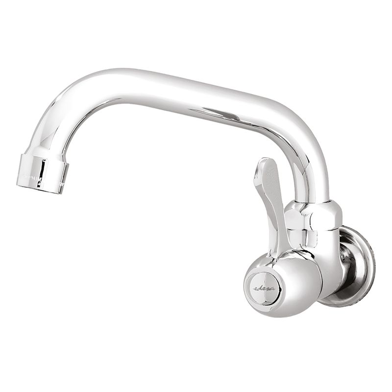 Llave-sencilla-Shelby-pico-alto-de-pared-para-cocina-de-laton-cromado.
