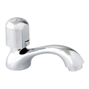 Llave sencilla Econovo Plus (pico largo), para lavamanos de laton cromado. - EDESA