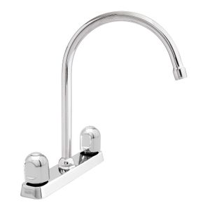 Llave mezclador Econovo bimando 8" de mesa, para cocina de latón cromado y manija ABS. - EDESA