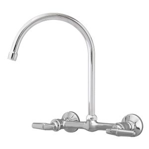 Llave mezclador Corvus bimando 8"de pared, para cocina de latón cromado. - EDESA