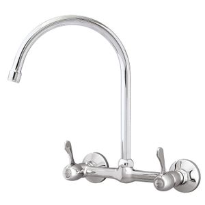 Llave mezclador Shelby bimando 8" de pared, para cocina de latón cromado. - EDESA