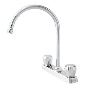 Llave mezclador Shelby bimando 8" de mesa, para cocina de latón cromado. - EDESA