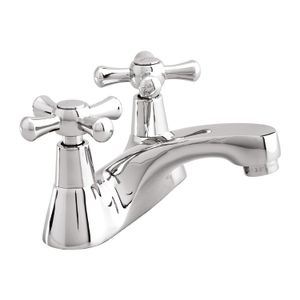Llave mezclador New Princess centerset 4" para lavamanos con kit de latón cromado y manija tipo cruz. - EDESA