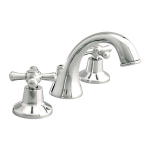 Llave mezclador New Princess bimando 8" para lavamanos de laton cromado y manillas tipo cruz. - EDESA