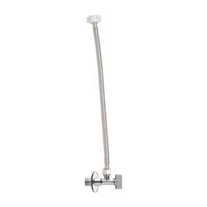 Llave angular para lavamanos con mangueras de 16”. Conexión macho de 1/2" para inodoro. - EDESA