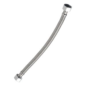 Manguera flexible de 30 cm con conexiones hembra – hembra de 1/2 pulgada para lavamanos. - EDESA