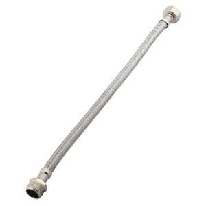 Manguera flexible de 40 cm con conexiones hembra – macho de 1/2 pulgada para lavamanos. - EDESA