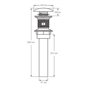Desagüe de 1-1/4” pp push button universal para lavamanos con rebosadero. - EDESA