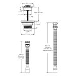 Desague-roscado-de-1-1-4”-abs-cromado-con-tapon---sifon-flexible-para-lavamanos-con-rebosadero.