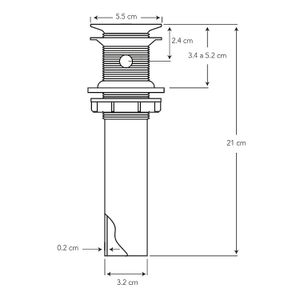 Desagüe de 1-1/4" ABS cromado con rejilla para lavamanos con rebosadero. - BRIGGS