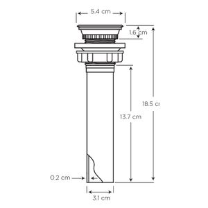 Desagüe de 1-1/4” PP rejilla para lavamanos sin rebosadero. - EDESA