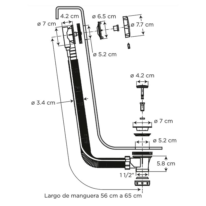 Desague-automatico-para-bañeras-con-boton-regulador-y-tapon-cromado-ideal-para-bañerascon-rebosadero.