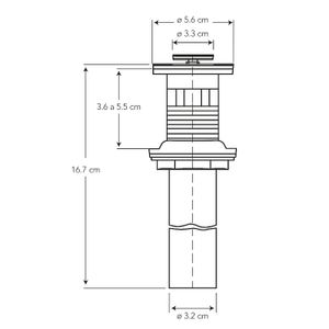 Desagüe de 1-1/4" metálico Push Button con rebosadero para lavamanos - EDESA