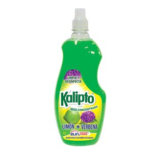 Limpiador desinfectante multiusos con aroma a limón y verbena; 1 lt - KALIPTO