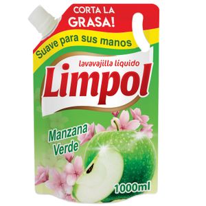 Lavavajillas líquido con aroma a manzana verde; 1 lt - LIMPOL