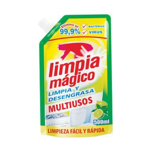 Limpiador desengrasante multiusos con aroma limón; 500 ml - LIMPIA MÁGICO