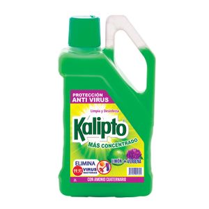 Limpiador desinfectante multiusos con aroma a limón y verbena; 2lt - KALIPTO