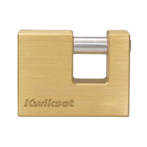 Candado anticizalla de latón macizo de 70 mm con vástago rotatorio anticorte de acero endurecido cromado - KWIKSET