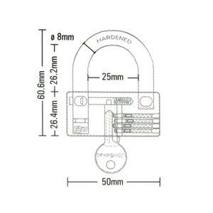 Candado de barril de latón macizo de 50 mm con arco de acero endurecido cromado. USO PESADO - KWIKSET