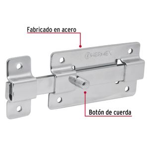 Pasador de barra plana 4" acabado cromo - HERMEX