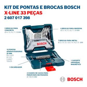 Jgo 33Pzs Brocas/Puntas Bosch X Line - BOSCH