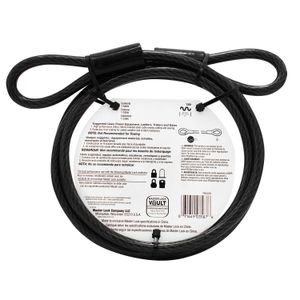 Cable de acero trenzado de 1,8 m y 3/8 pulgadas de diámetro. - MASTER LOCK