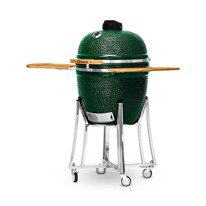 Parrilla-KAMADO-PREMIUM-de-21--con-interior-ceramico-alimentado-por-carbon.-Asa-hornea-guisa-rostiza-y-ahuma.