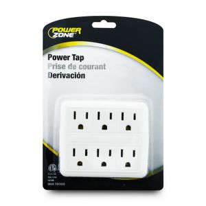 Adaptador 6 Tomacorrientes Blanco - POWER ZONE