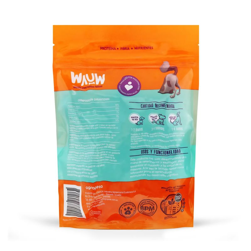 Snack-para-perro-a-base-de-proteina-y-fibra-100--natural.-Snack-en-forma-de-SALCHICHA-de-----1.5-x-12-cm--pack-x-6