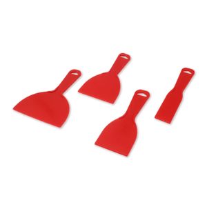 Set de espatulas multiusos de 1-1/2, 3, 4 y 6 pulgadas color rojo. - BYP
