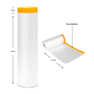 Plástico masking para pintar de 180 cm x 20 m blanco. - K PRO