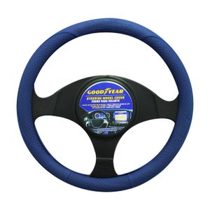 Cubre volante fabricado en cuero poliuretano de 38 cm azul. - GOODYEAR