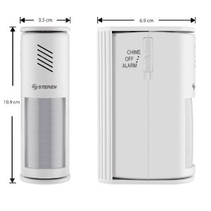 sensor de movimiento con alarma/timbre 2 funciones: alarma constante o aviso tipo timbre - STEREN